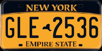 NY license plate GLE2536