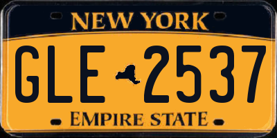 NY license plate GLE2537