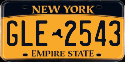 NY license plate GLE2543