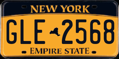 NY license plate GLE2568