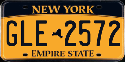 NY license plate GLE2572