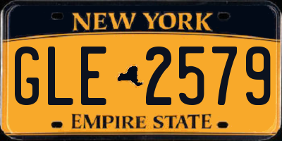 NY license plate GLE2579