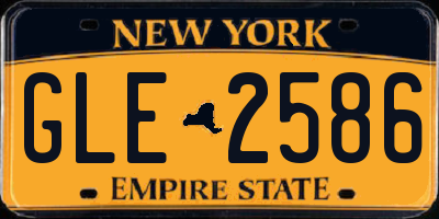 NY license plate GLE2586