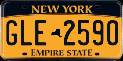 NY license plate GLE2590