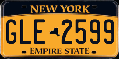NY license plate GLE2599