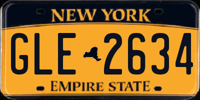 NY license plate GLE2634