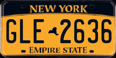 NY license plate GLE2636
