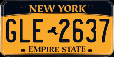 NY license plate GLE2637