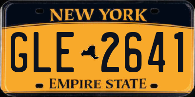 NY license plate GLE2641