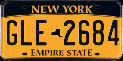 NY license plate GLE2684