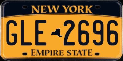 NY license plate GLE2696