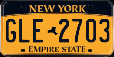 NY license plate GLE2703