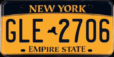 NY license plate GLE2706