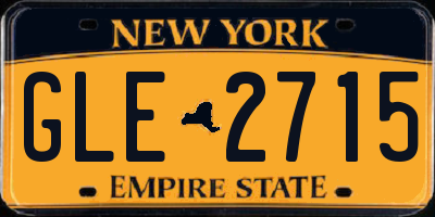 NY license plate GLE2715