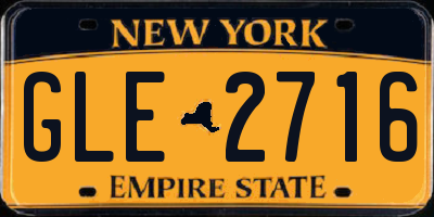 NY license plate GLE2716