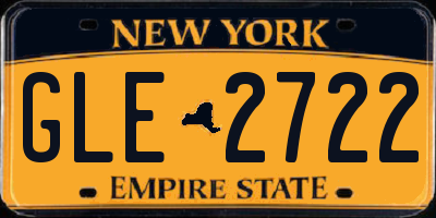 NY license plate GLE2722