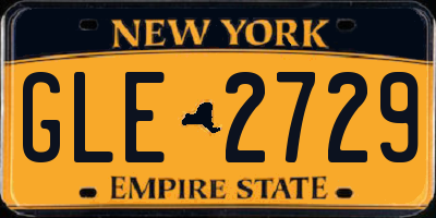 NY license plate GLE2729