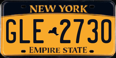 NY license plate GLE2730