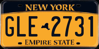 NY license plate GLE2731