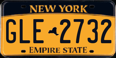 NY license plate GLE2732
