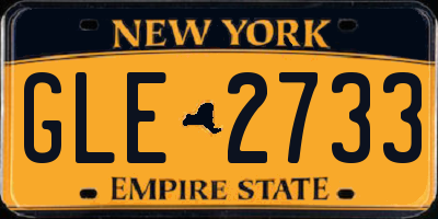 NY license plate GLE2733