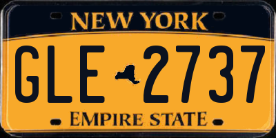 NY license plate GLE2737