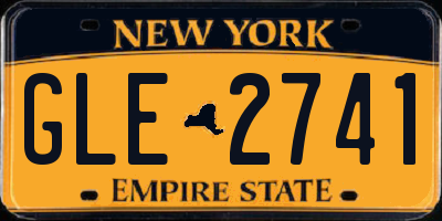 NY license plate GLE2741