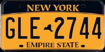 NY license plate GLE2744