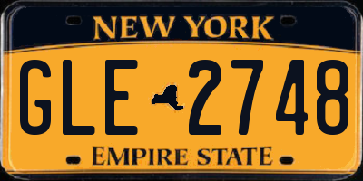NY license plate GLE2748