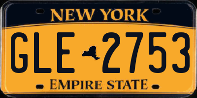 NY license plate GLE2753
