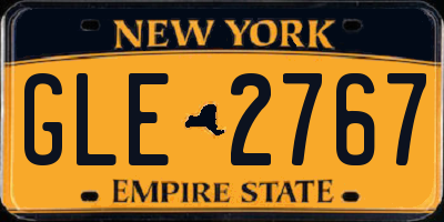 NY license plate GLE2767