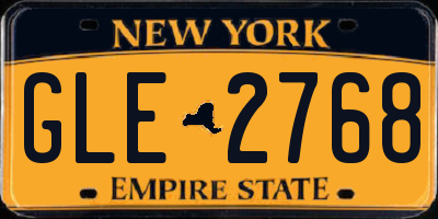 NY license plate GLE2768