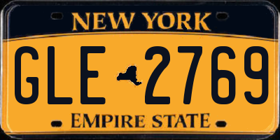 NY license plate GLE2769