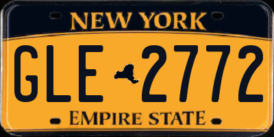 NY license plate GLE2772