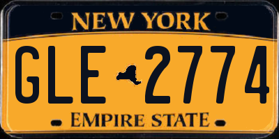 NY license plate GLE2774