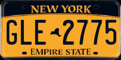 NY license plate GLE2775