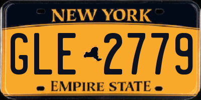 NY license plate GLE2779