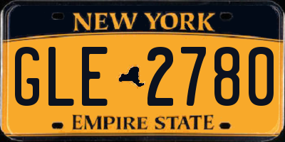 NY license plate GLE2780