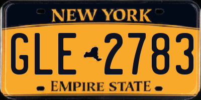 NY license plate GLE2783