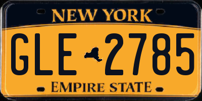 NY license plate GLE2785