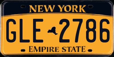 NY license plate GLE2786