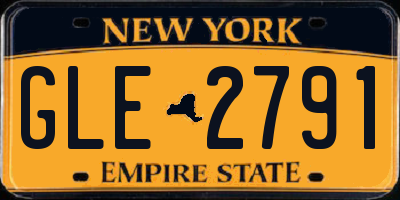 NY license plate GLE2791