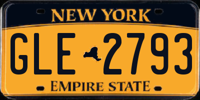 NY license plate GLE2793