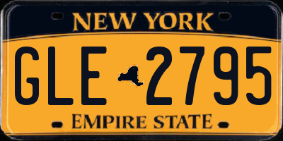 NY license plate GLE2795