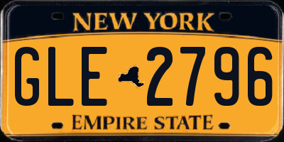 NY license plate GLE2796
