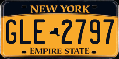 NY license plate GLE2797