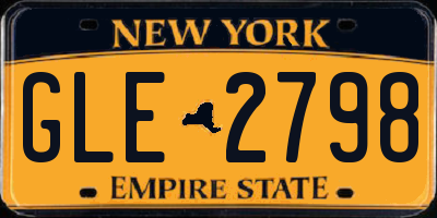NY license plate GLE2798
