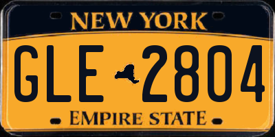 NY license plate GLE2804