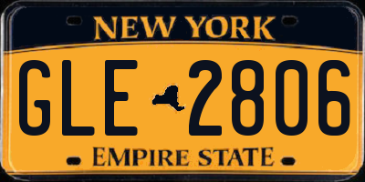 NY license plate GLE2806