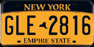 NY license plate GLE2816